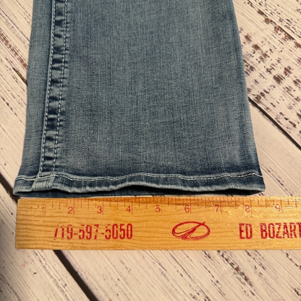 Telepatia Denim Jeans Light Wash Ankle Distressed Flair Womens 5/29 (Fits 27x28) - Picture 12 of 16